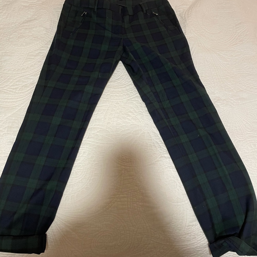 Green And Blue Check Pants